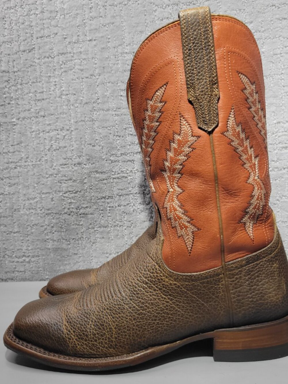 Tecovas The Doc Frontier Men's Size 11.5D Dark Chestnut & Rust Orange Boots - Picture 12 of 14